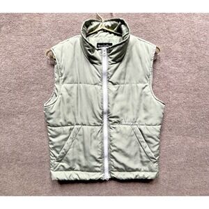 Random Golf Club Vest Minty Sheen Sage Mens Small‎ Poly Fill Puffer Full Zip Up